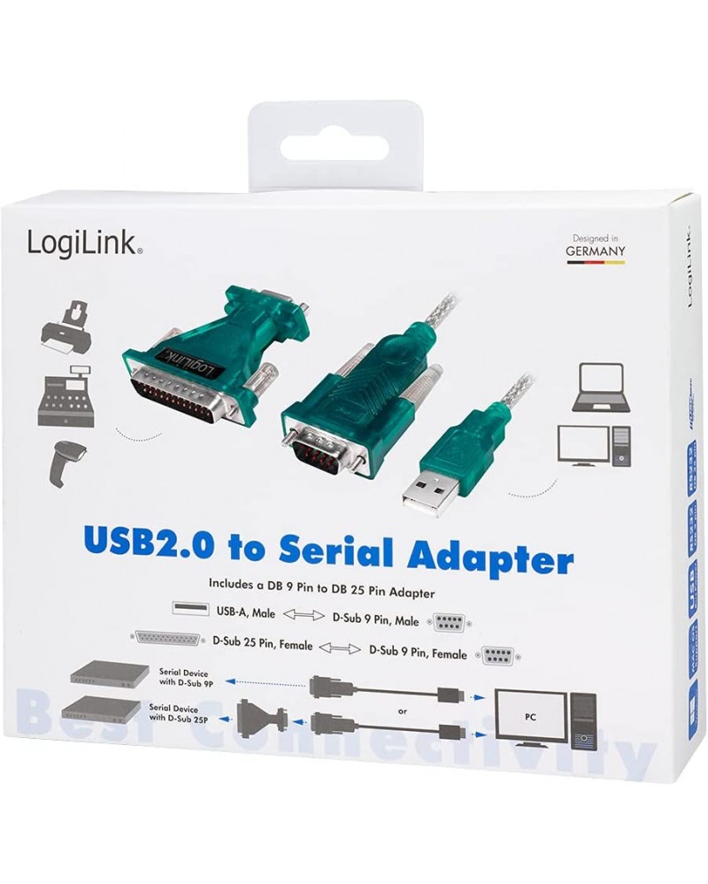 LogiLink - Cavo Adattatore da USB 2.0 a RS232