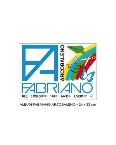 ALBUM F2 FABRIANO ARCOBALENO 24x33 LISCIO 10 FOGLI 140gsm