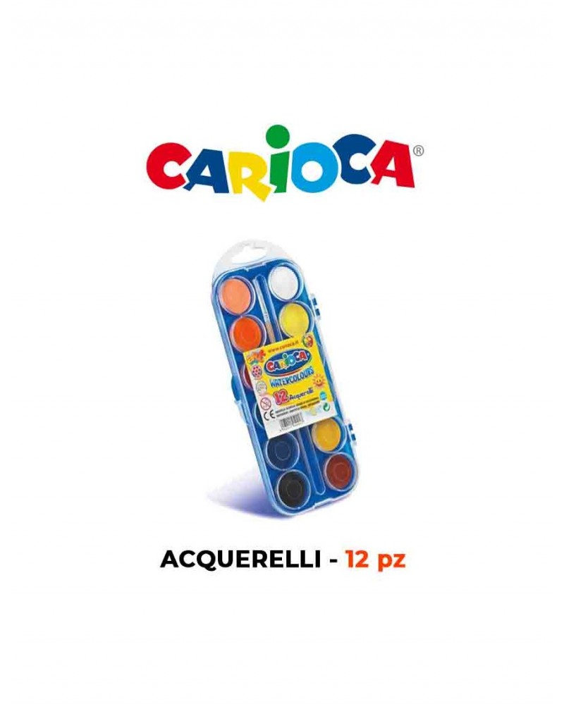Carioca 2 Pack Watercolors Acquerelli - Multi Water Based Paints (12 Acquerelli)