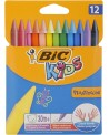 BIC Kids Pastelli Colorati, Plastidecor, Colori Assortiti, Confezione da 12 Pastelli, Colori per Bambini a Casa e a Scuola