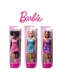 Bambola barbie 30 cm bionda con vestito azzurro mattel hgm59